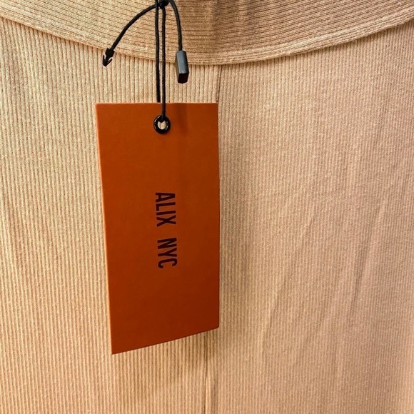 Alix NYC ribbed lounge pants beige Size Large sweatpant wide leg high rise - Picture 5 of 12